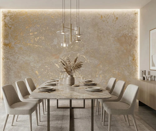 Beige Gold Textured Plaster Wallpaper