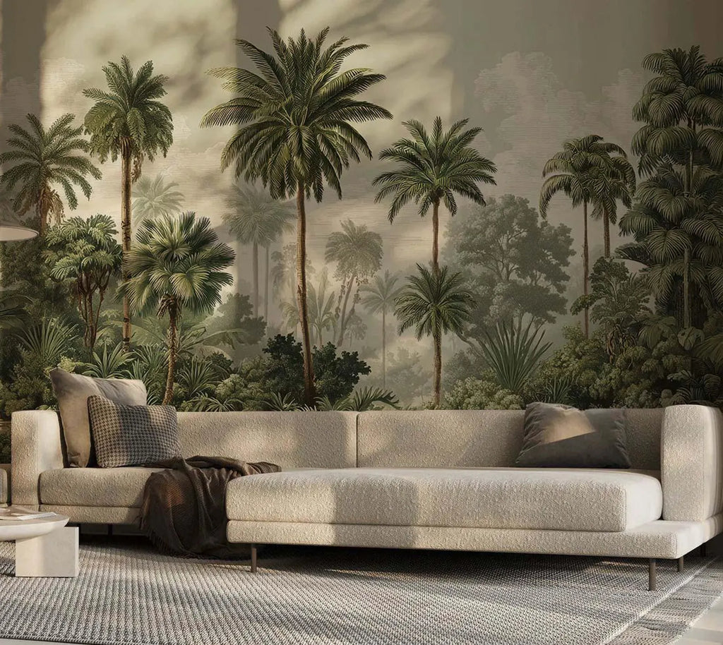 Exotic Tropical Palm Trees Wallpaper Mural